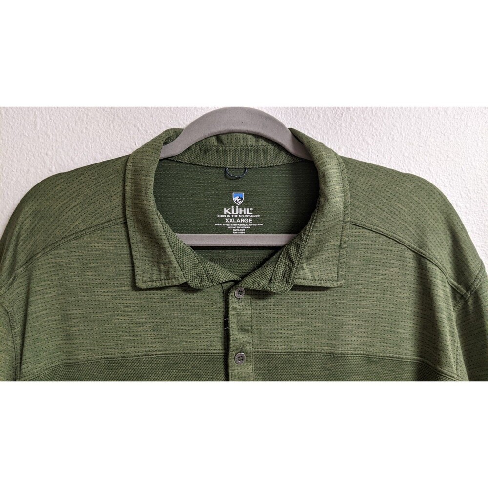 Kuhl Engineered Polo Shirt Mens Green Outdoor Performance Wicking Hiking XXLarge - Picture 2 of 14